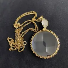 【22】ルーペペンダント　リーフストーン付き　ヴィンテージ　エレガント