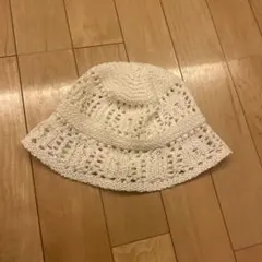 GU レース編み バケットハット ホワイト