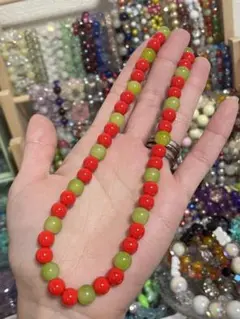 No.97 ビーズブレスレット りんごマスカットイメージ 可愛い レディース