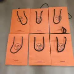 HERMES オレンジ ショップ袋 6枚セット