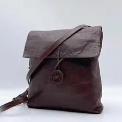 genten オールレザー ショルダーバッグ サコッシュ ブラウン　hh476