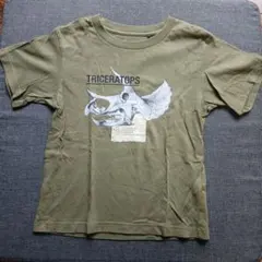 トリケラトプス Tシャツ 110cm オリーブグリーン