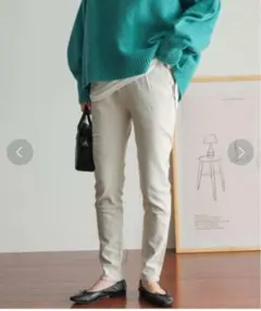 アーバンリサーチ デニムスリムイージーパンツ グレー（ホワイト）