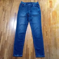 ユニクロ　ジーンズ　レディース　スリムフィット　Lサイズ　ネイビー　ハイライズ