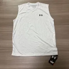 ス*送様 未使用 メンズ M アンダーアーマー ホワイト タンクトップ ヒートギ