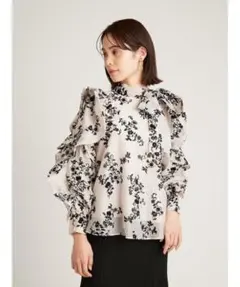 残り1日Sustainableフロッキーオーガンシースルーブラウス snidel