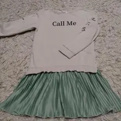 ノイユエイムべべ　べべ　ワンピース　ドッキングワンピ　グリーン　トレーナー