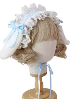 【最終値下げ】ヘッドドレス 水色 うさ耳 ロリータ【即購入⭕️】