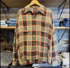60sオンブレチェックシャツ レーヨンシャツ ボックスシャツ
