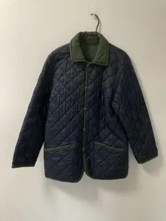 LAVENHAMネイビー/グリーン リバーシブルキルティングジャケット