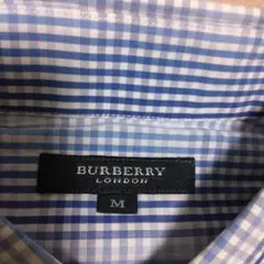 Burberry LONDON 半袖シャツ Mサイズ 青と白チェック