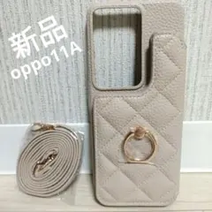 新品★oppo11A スマホショルダーバッグ 合成皮革 キルティングスマホカバー
