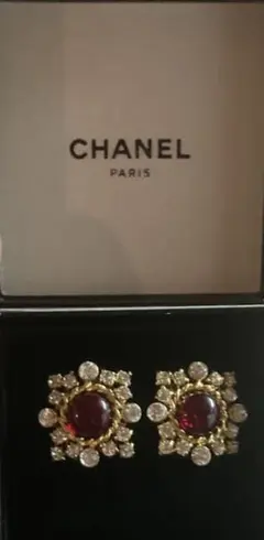 シャネル❤ヴィンテージイヤリング❤レッド