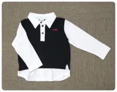 ★新品★長袖　トップス　カットソー　ベスト　ドッキングデザイン　95cm