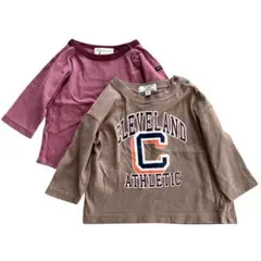 ベビー長袖Tシャツ カットソー 2枚セット