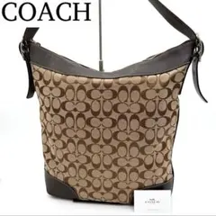 【良品】COACH シグネチャー ショルダーバッグ バケツ型 ヴィンテージ 茶