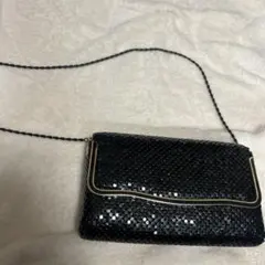 ブラック スパンコール クラッチバッグ　ショルダーバッグ　2way