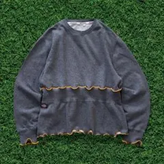 【リメイク古着】再構築メローフリル刺繍ロゴグレースエットトレーナー レディース