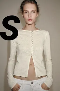 【本日・明日限定】新品タグ付き ZARA 完売 ラスティックシャツ Sのサムネイル