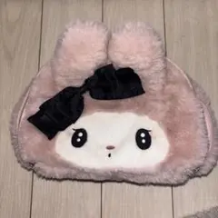 サンリオ sanrio マイメロディ フェイス形ポーチ 秘密のメロクロ