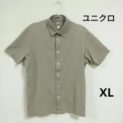 ユニクロ　メンズ　シャツ　エアリズム　オープンシャツ　半袖　XL　カーキ色