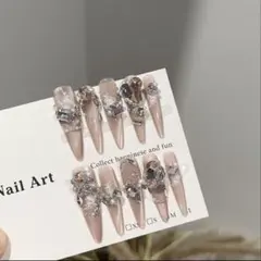 ロングアーモンド型ネイルチップ 10本セット