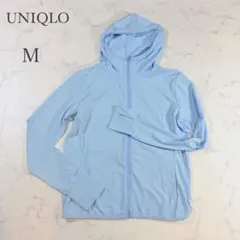 UNIQLO エアリズム UVカットメッシュパーカ 水色 M サムホール
