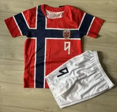 130cm キッズ　ノルウェー代表　ハーランド　子供サッカーシャツセットのサムネイル