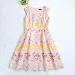 美品 TOCCA 宝塚コラボ GARDEN FLOWER ワンピース ピンク L