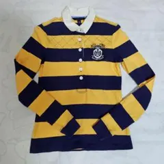Tommy Hilfiger ストライプ長袖ポロシャツ