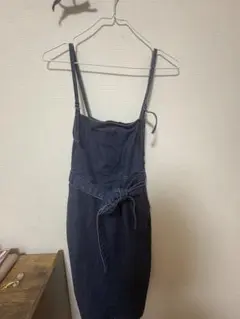 ダークデニム サロペット ベルト付き