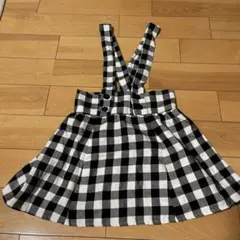サスペンダー付きチェックスカート