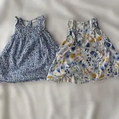 花柄ノースリーブワンピース2点セット