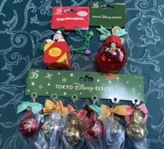 ディズニー　クリスマス　チャーム　キーチェーン　セット