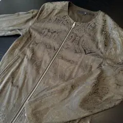 NO ID. アラベスクノーカラーシングルライダースJKTジャケット