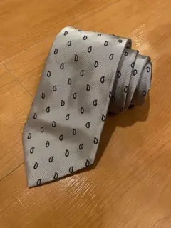 FRANCO BASSI シルバー ペイズリー ネクタイ