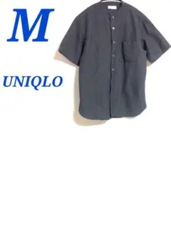 UNIQLO ユニクロ 半袖 スタンドカラー メンズシャツ ブラック M