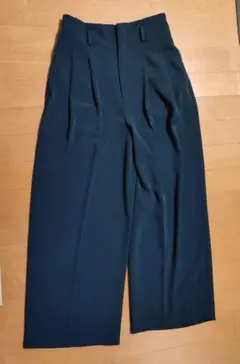 ユニクロ ドレープワイドパンツ Sサイズ 221-404685 ネイビー