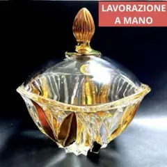 LAVORAZIONE A MANO の蓋付き鉢　菓子器菓子入り