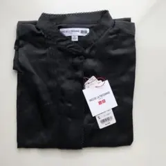 【タグ付き未使用品】ユニクロ　イネス　シルクスタンドブラウス　S　ブラック