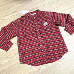 ファミリア　familiar 120cm チェックシャツ　長袖　赤　長袖シャツ