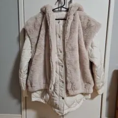 ナイスクラップ ファー ベスト付き キルティングジャケット