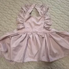 petit main フリル付きエプロン Fサイズ ピンク