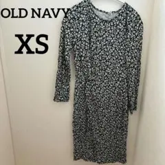 OLD NAVY【XS】花柄 長袖ワンピース PETITE ブラック レディース