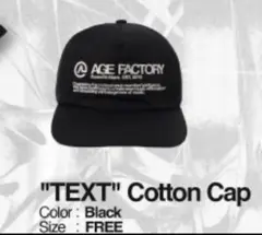 AGE FACTORY ブラックキャップ AGE FACTORY TEXT Cotton Cap ブラック - メルカリ