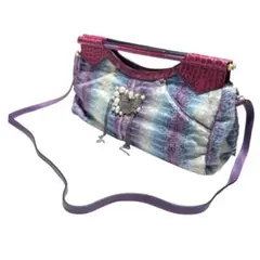 roberto Cavalli 型押ゴシック レザーバッグ - メルカリ