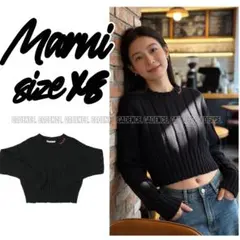 【定価4.8万】MARNI マルニ セーター クルーネック ロゴ ブラック XS
