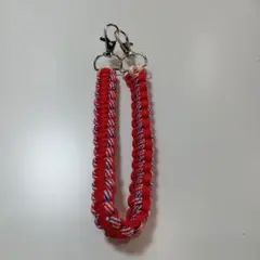ハンドメイド パラコード ストラップ レッド系