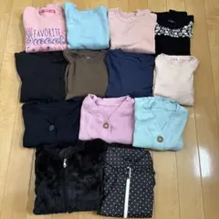 女の子140 長袖シャツ　トレーナー　カーディガン　ジャケット　まとめ売り13点