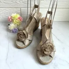 訳あり特価❗️ ダイアナ DIANA ウェッジソール サンダル エスパドリーユ37